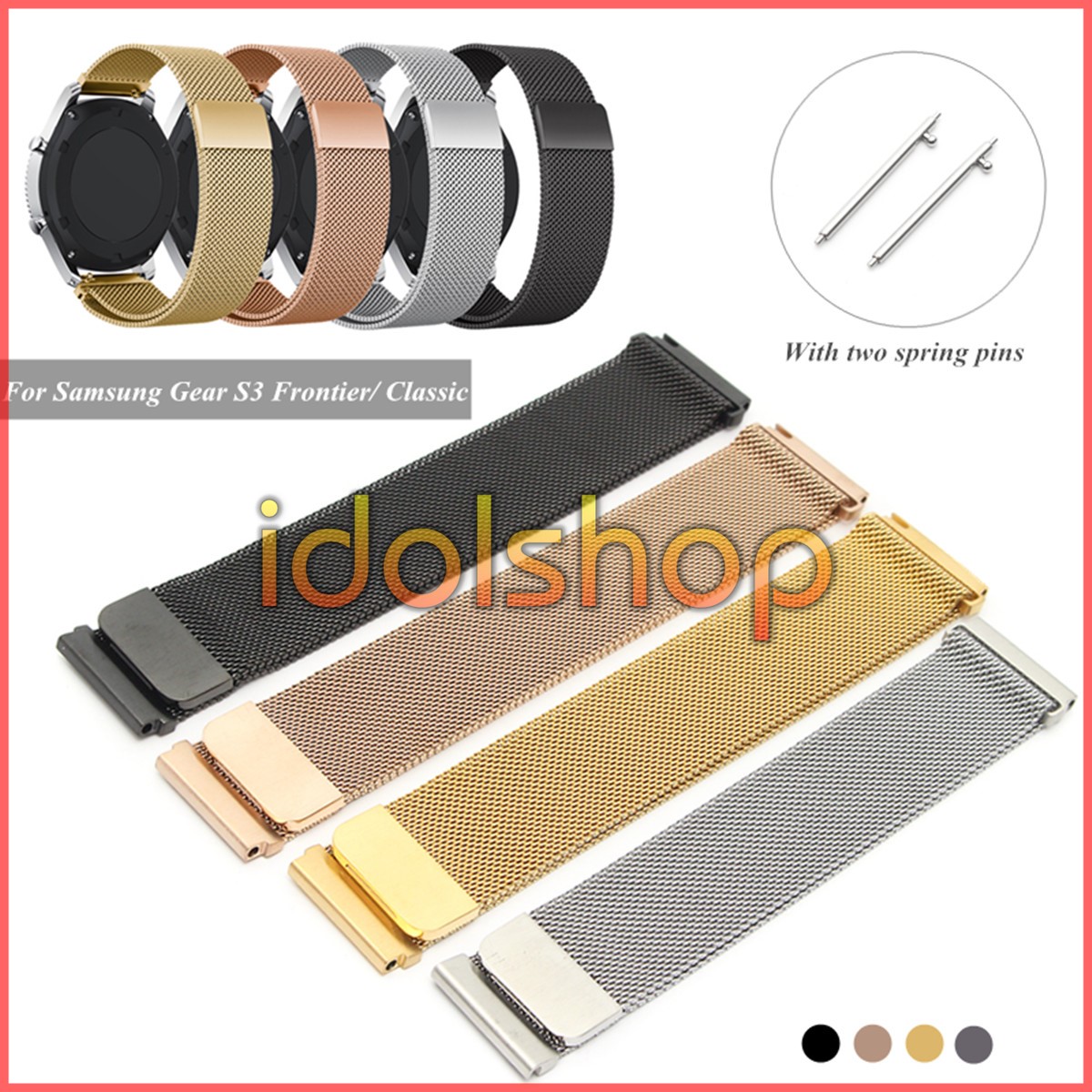 Dây Milanese loop nam châm thép không gỉ 18mm