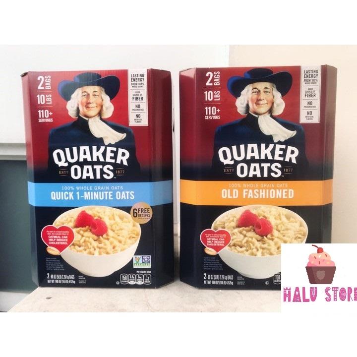 Hộp 4,52Kg Yến Mạch Quaker Oats cán dẹt nấu lâu - Mỹ