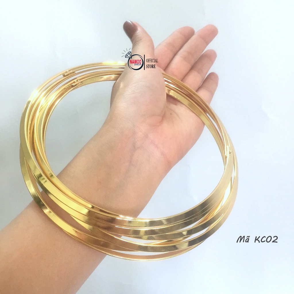 Kiềng Trơn KC02, Kiềng Cổ Nữ Mạ Vàng (1 chiếc)