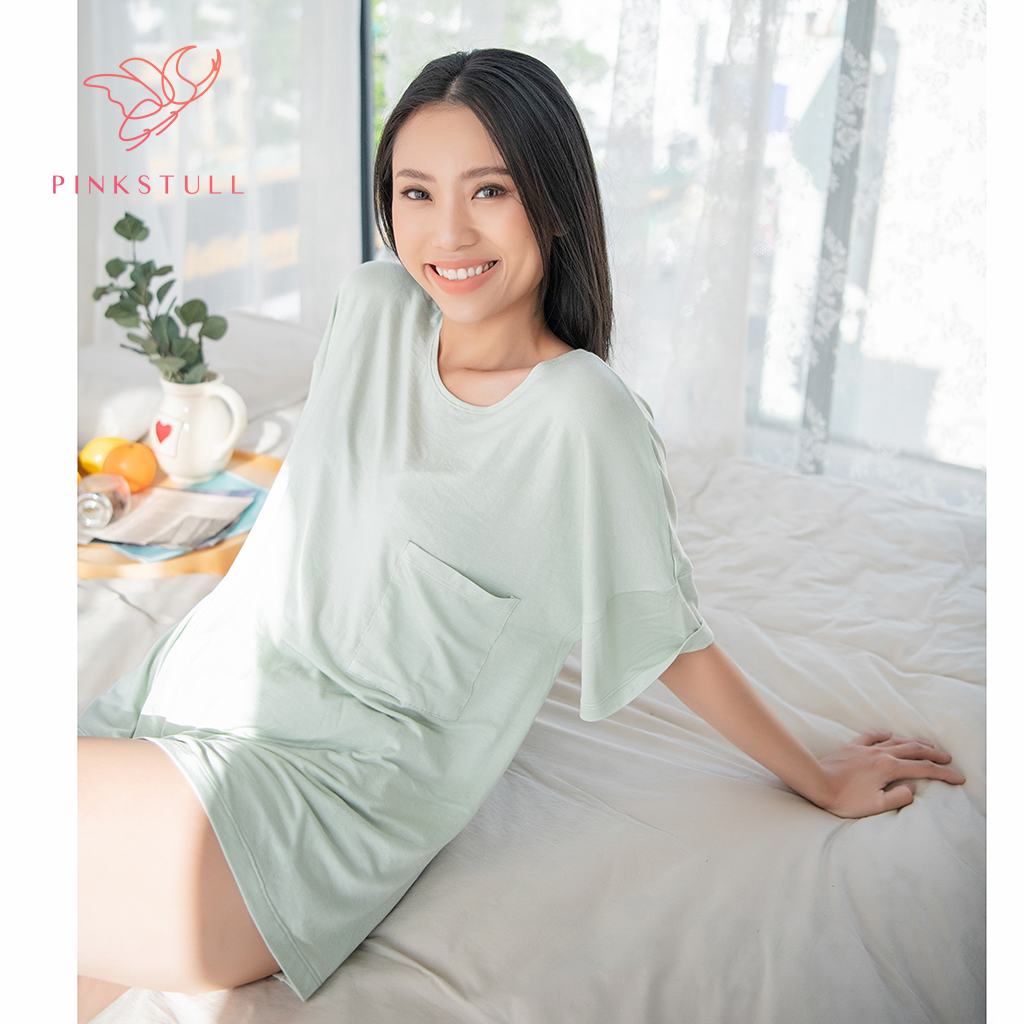 Bộ đồ ngủ thun Pink Stull xanh ngọc