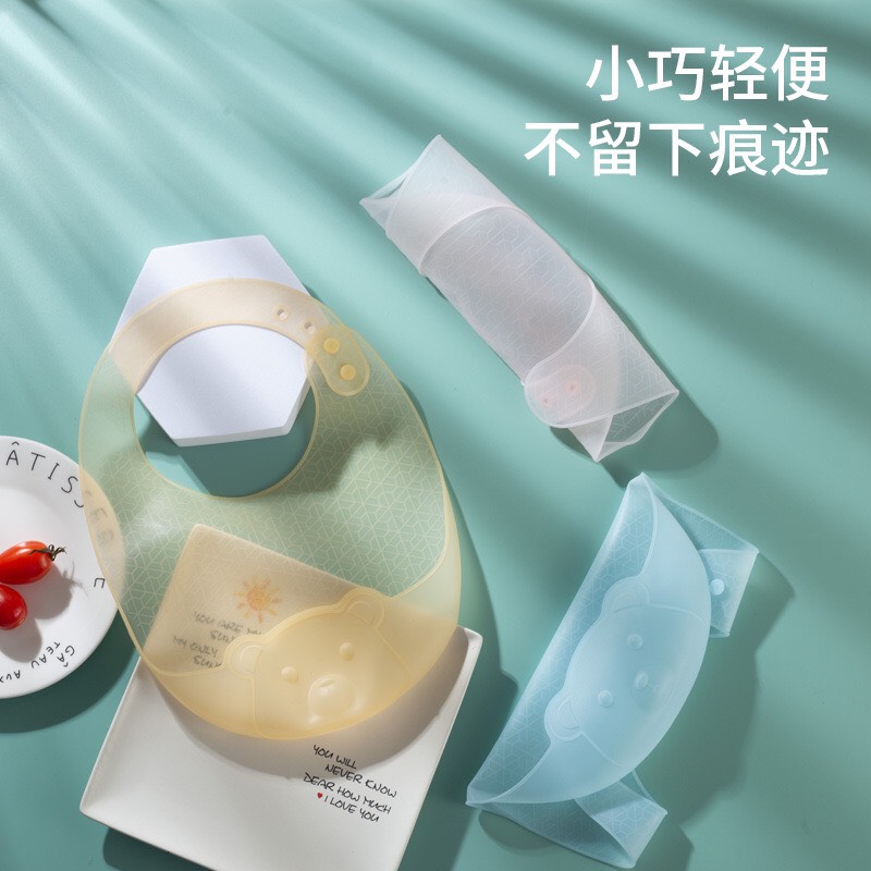 Yếm ăn dặm silicon có máng