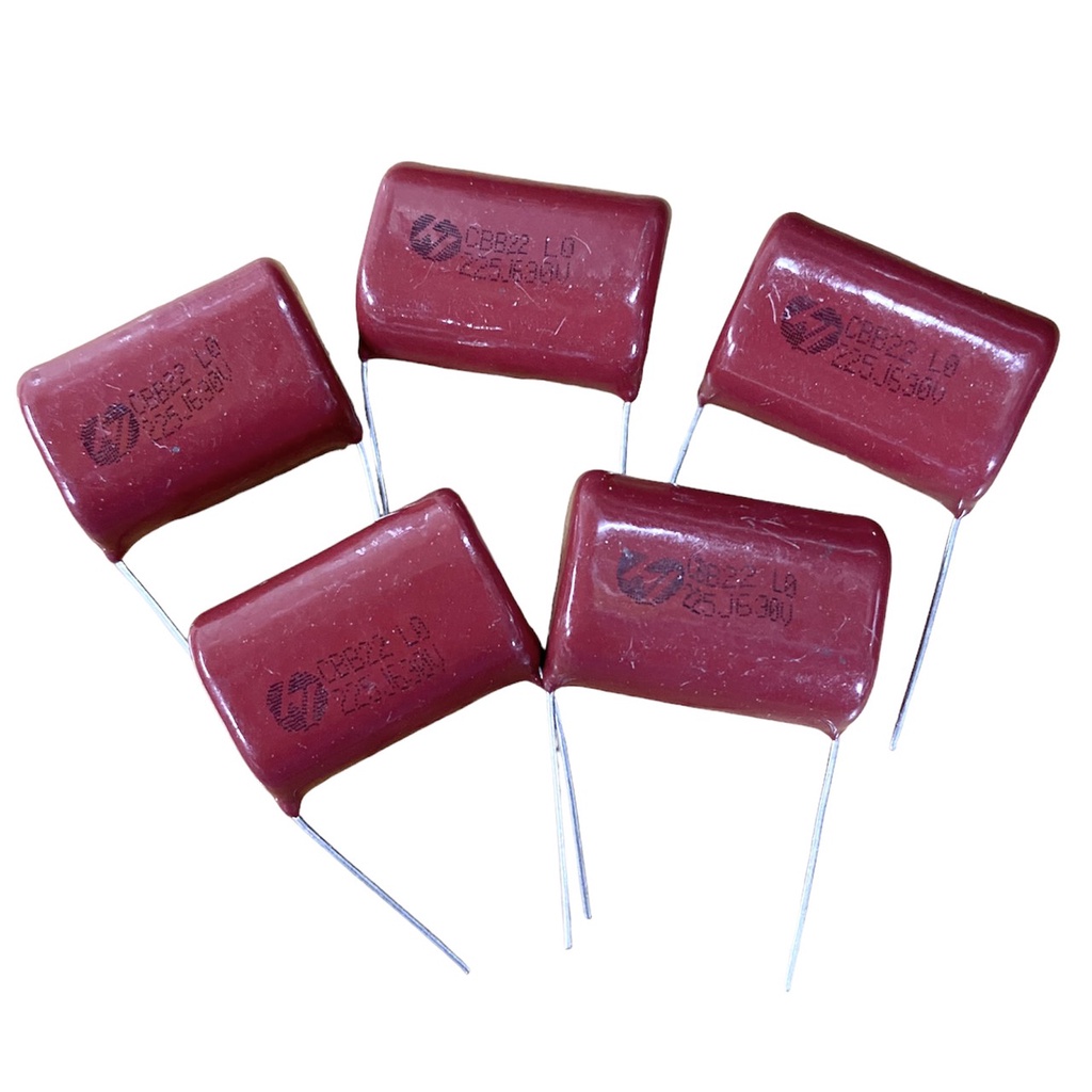 Tụ kẹo Nâu đỏ CBB22 225J 630v Set 5 Tụ