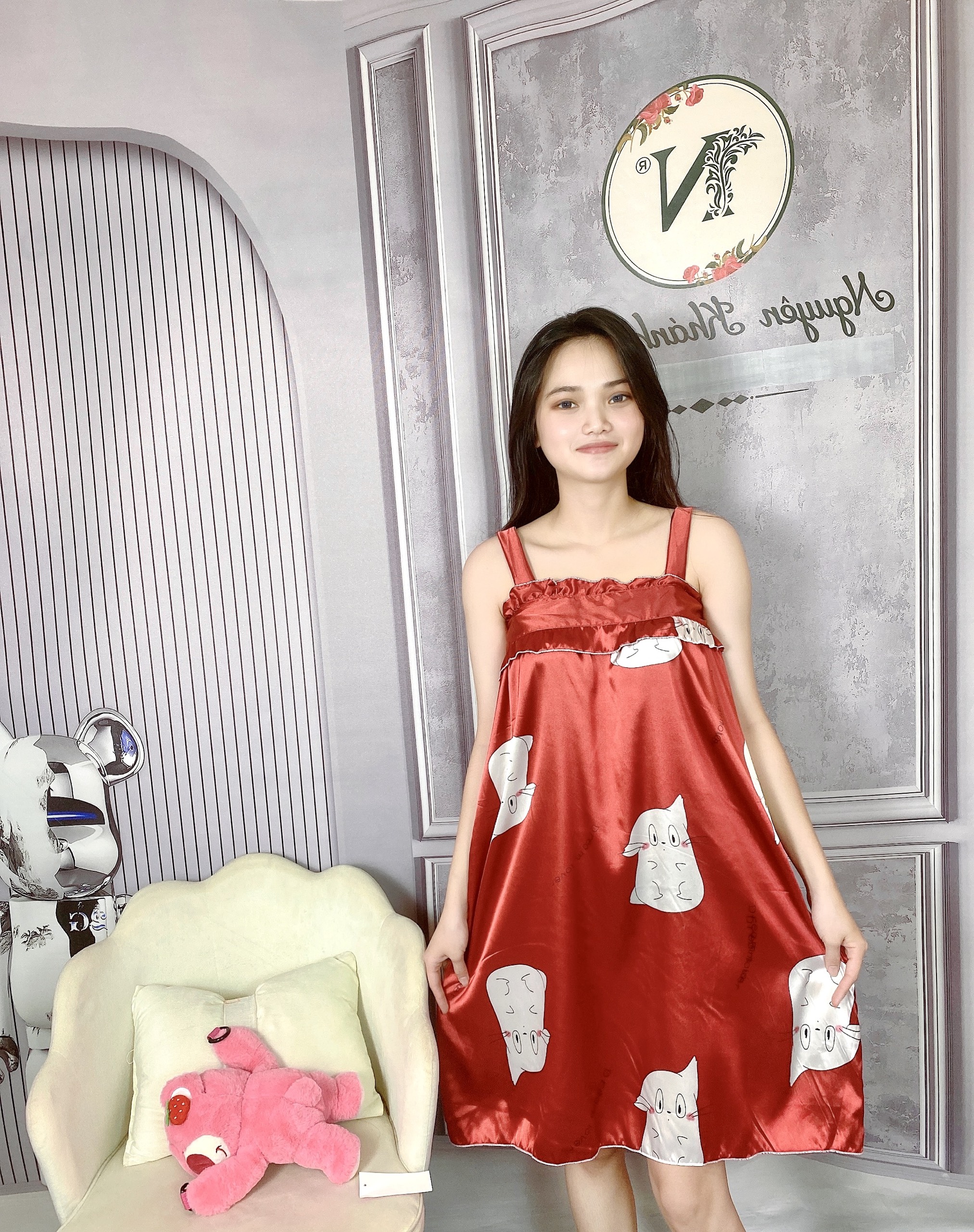 Đầm Lụa Satin Freesize Dưới 65kg