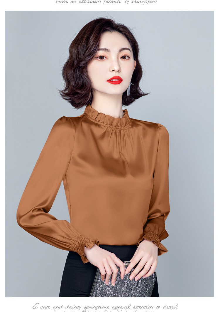ÁO KIỂU CỔ NHÚN THUN TAY DÀI BO THUN