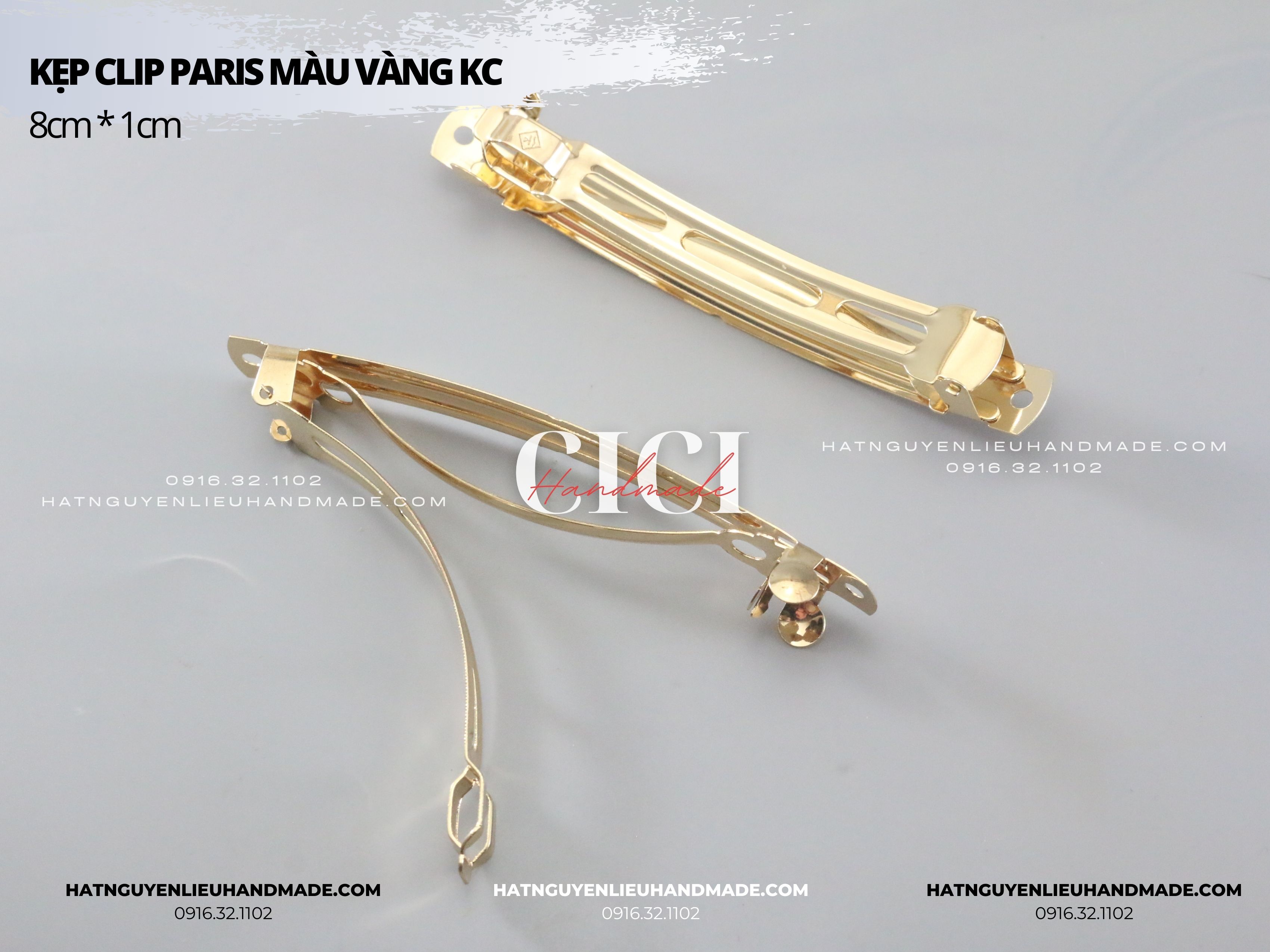 Phôi cặp / Xương cặp bấm tóc Clip Paris 3 chi tiết Cici Handmade hạt cườm nguyên liệu tự làm kẹp tóc cô dâu đính kết