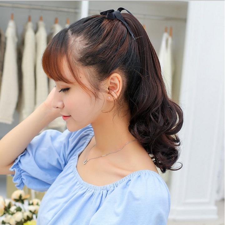 Tóc cột nữ Hàn Quốc , tóc cột nữ giúp dày tóc có 3 màu ( đen, nâu, vàng)