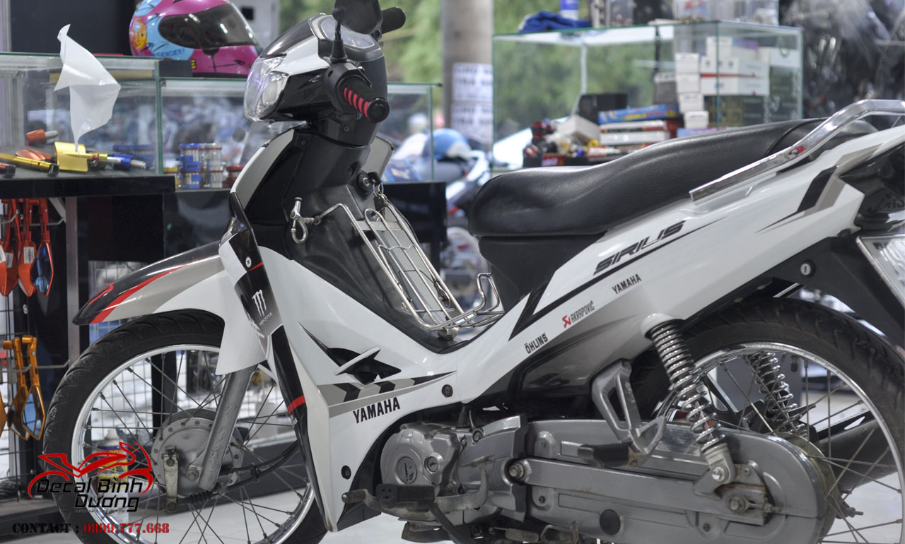 Tem Trùm Xe Sirius Trắng Đen