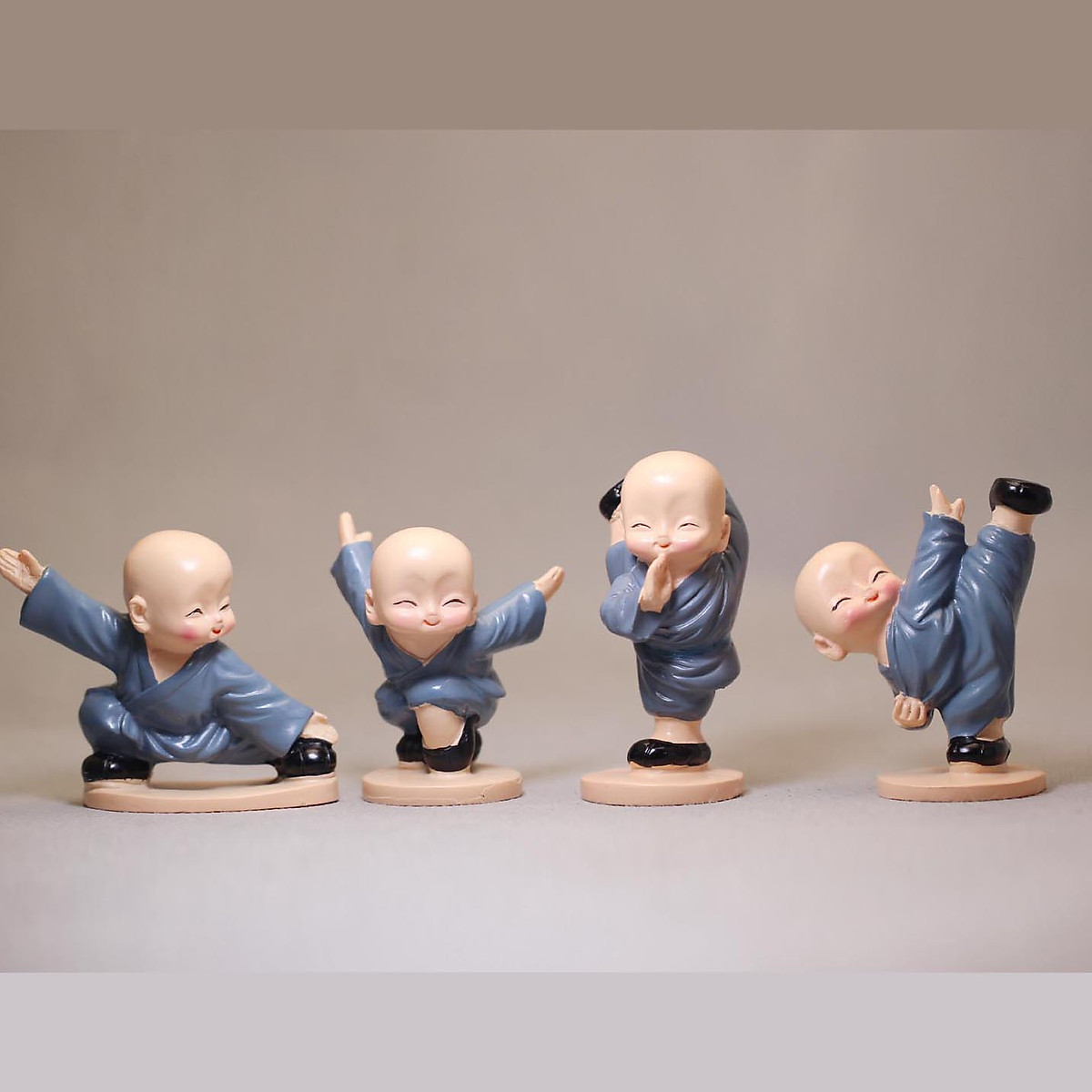Bộ Tượng 4 Chú Tiểu Thiếu Lâm Múa Võ [ Loại Đẹp]