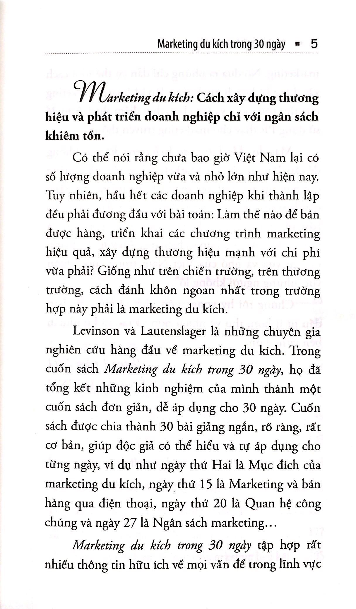 Sách - Marketing du kích trong 30 ngày
