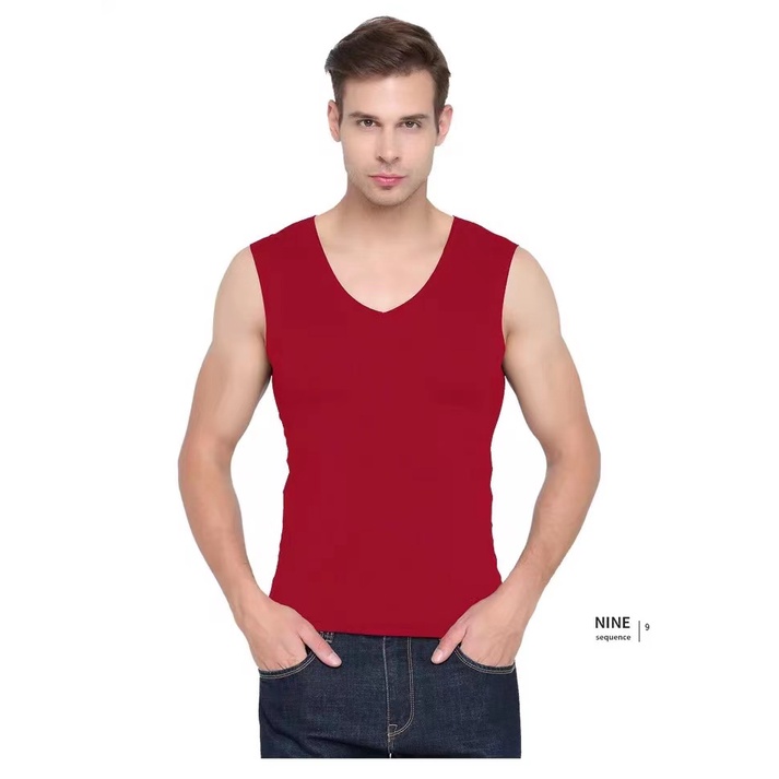 Áo thun nam ba lỗ cổ tim thời trang