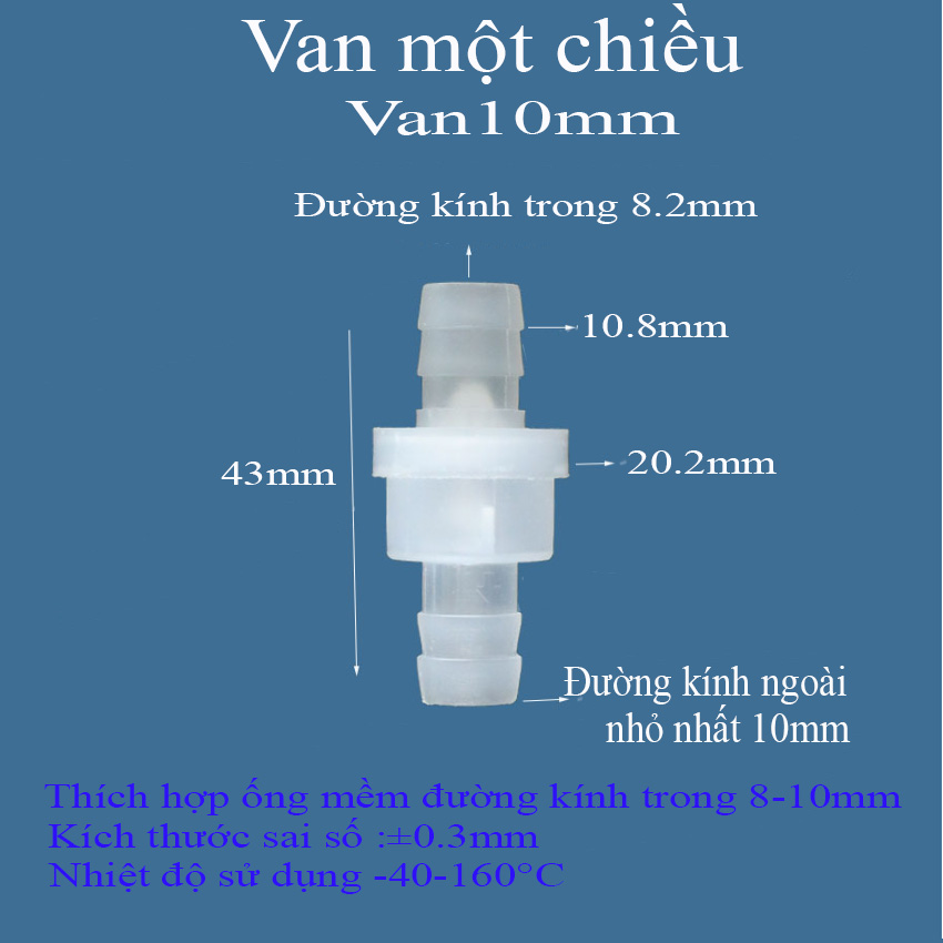 Van Nước Một Chiều Cho Ống Mềm, VanOxi,VanMica