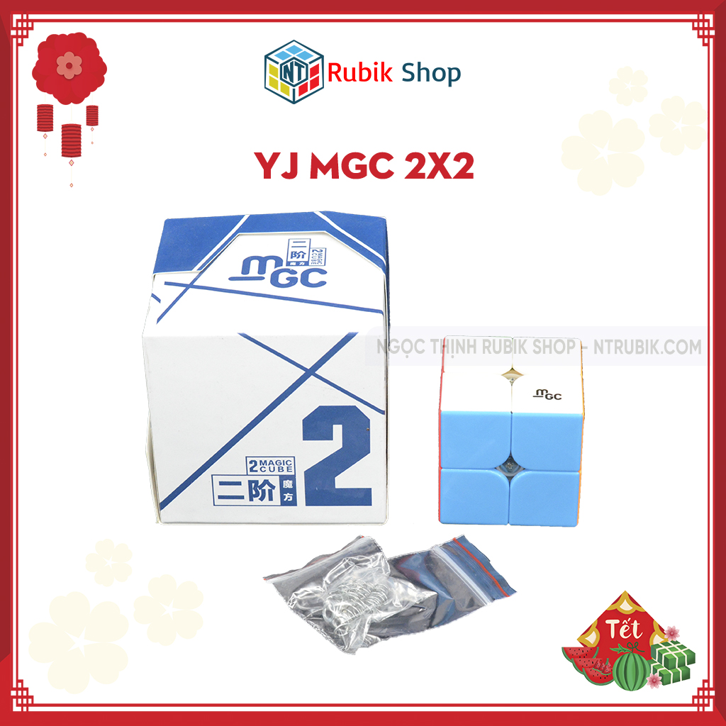 Rubik 2x2x2 YongJun YJ MGC 2x2 Stickerless/ Black Màu đen