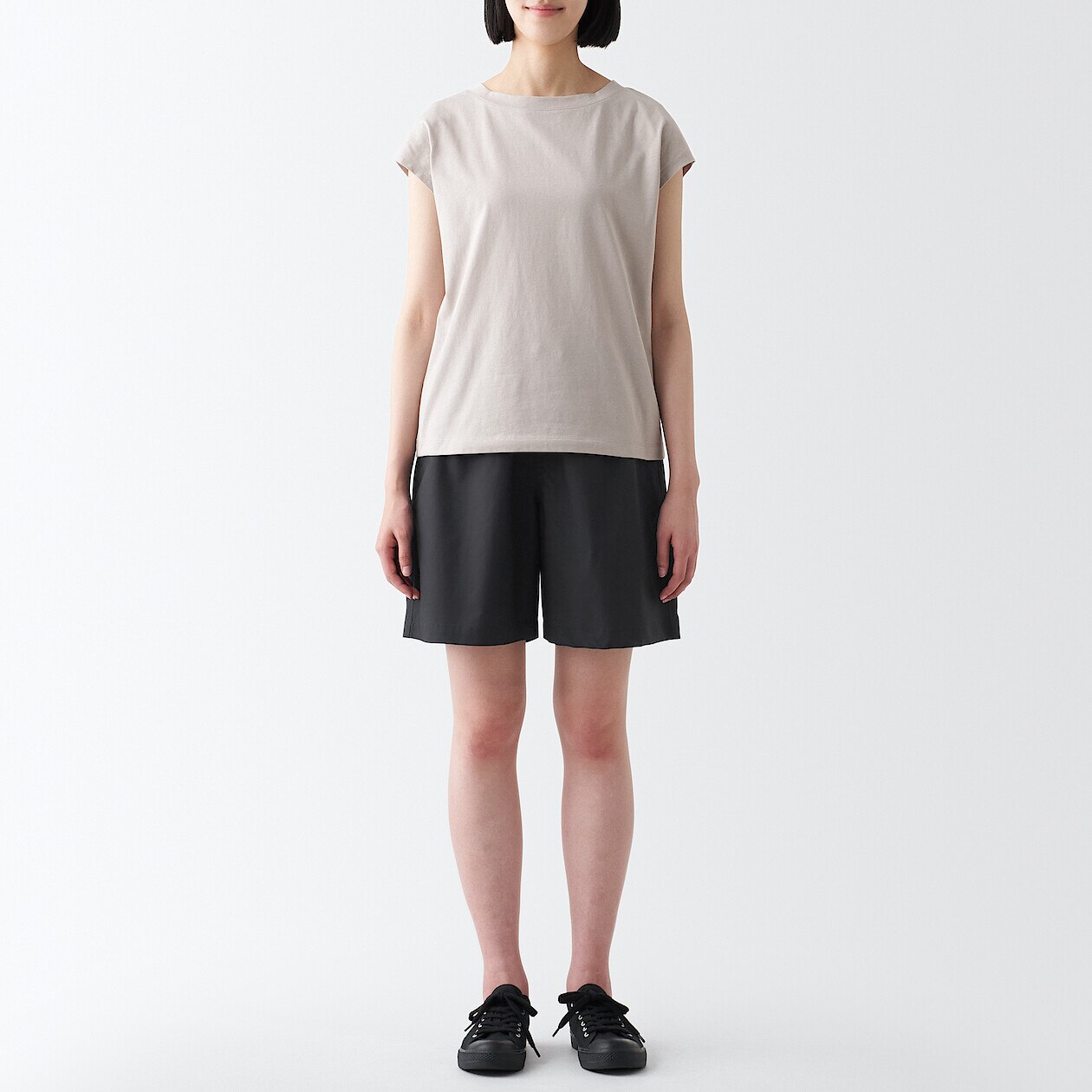 Muji Quần Short Vải Poplin Nữ