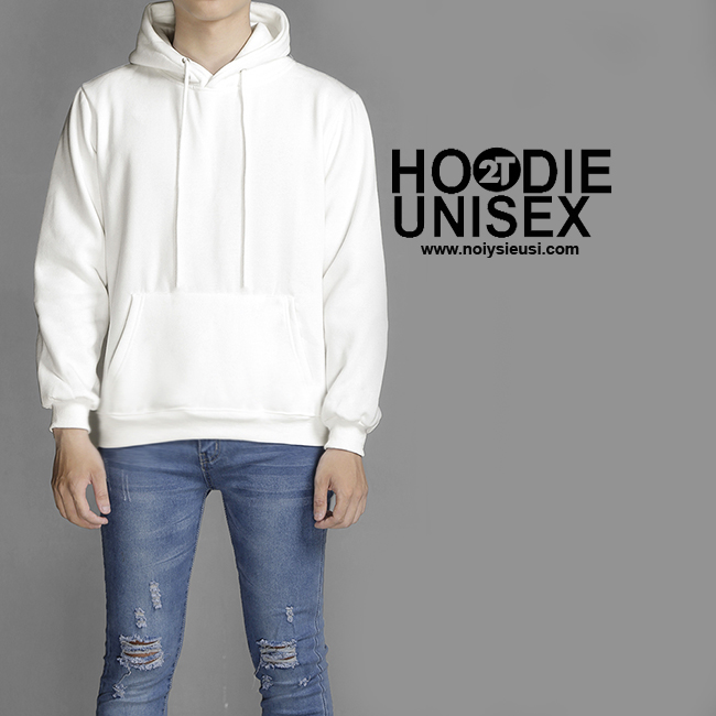 [4.4 HOÀN TIỀN 15%][HCM]ÁO KHOÁC NỈ HOODIE TRƠN NÓN 2 LỚP DÀY DẶN UNISEX 2T STORE - TRẮNG