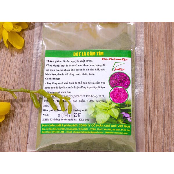 1 Bột lá cẩm 50gr - Bột tạo màu rau củ quả tự nhiên