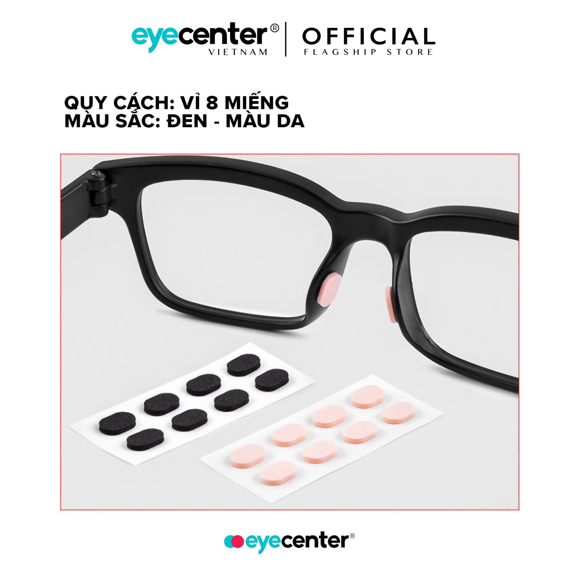 Miếng dán đệm mũi chống tuột kính, rơi kính foam EVA Nhật Bản - Bộ 8 miếng nhập khẩu by Eye Center Vietnam