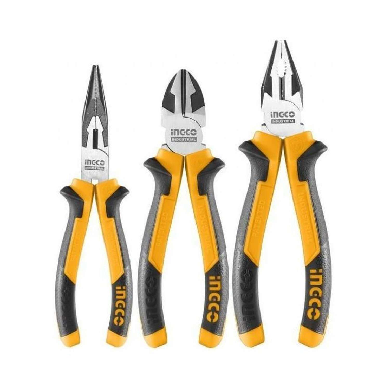 Bộ 3 kìm đa năng cách điện INGCO HKPS28318 Kềm cắt kềm răng điện kềm mũi nhọn thép CrV siêu cứng bền cắt kẹp tuốt dây điện cáp kẽm