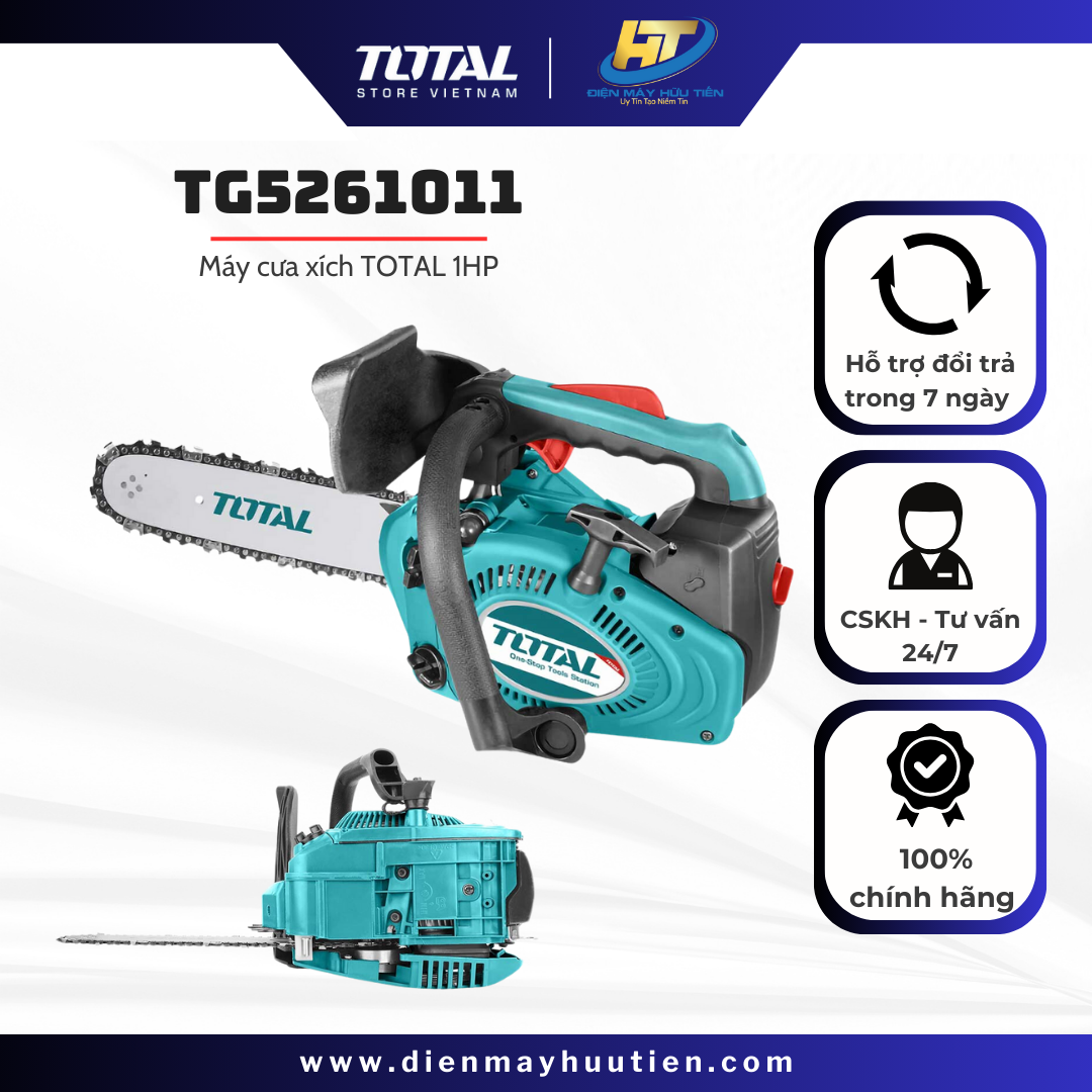 Máy cưa xích xăng Total 1.0HP TG5261011