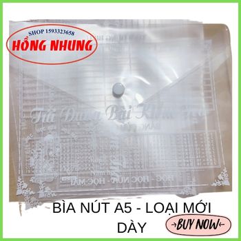 [Loại Mới]BÌA NÚT KHỔ A5 – Xấp 10 CÁI