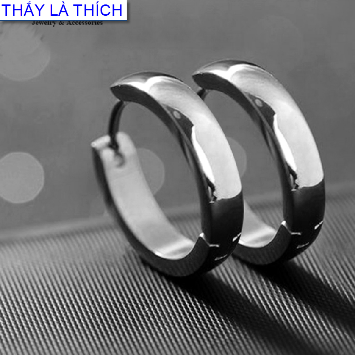 Bông tai trẻ em Titan khoen tròn cá tính - Cam kết 1 đổi 1 nếu hoen , gỉ sét