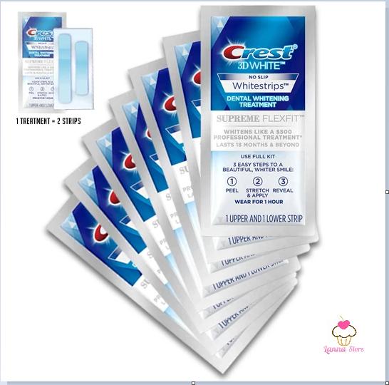 [Hoàn tiền 20%] [HCM]Combo 7 gói miếng dán trắng răng Crest 3D White loại Supreme Flexfit ( Bright )- Mỹ