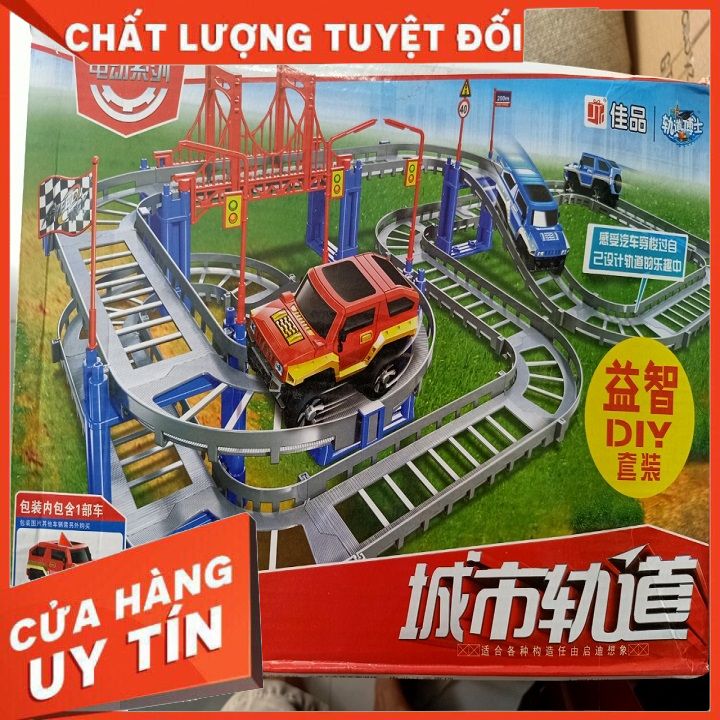 {Đồ chơi lắp ráp thông minh} Bộ lắp ráp ray tàu lửa nhiều chi tiết