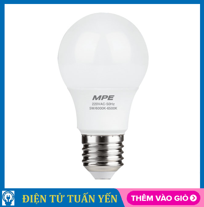 Bóng đèn bulb led MPE LBD-5T/V công suất 5W, ánh sáng trắng & vàng - Hàng chính hãng