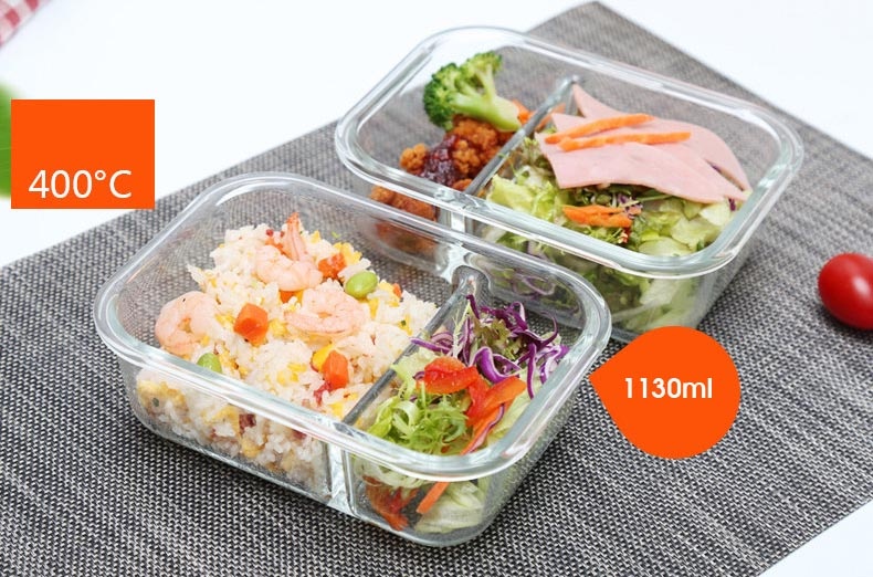 Hộp Thủy Tinh Lạnh 3 Ngăn Đựng Thức Ăn