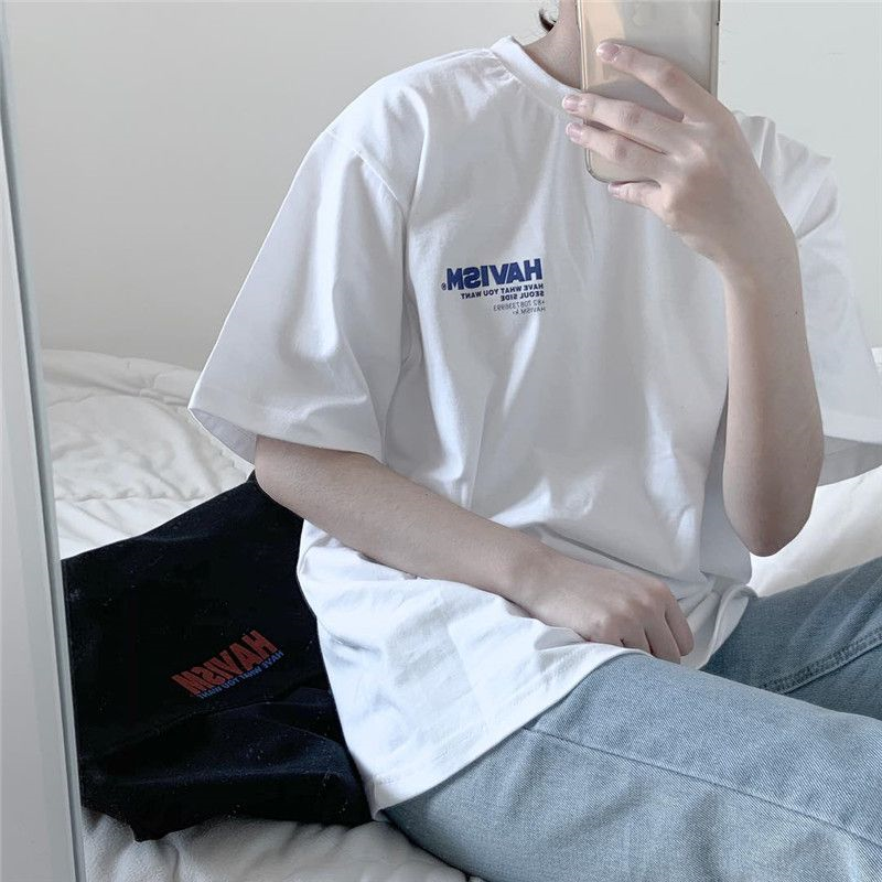 Áo phông nam nữ unisex tay lỡ thun form rộng local brand HAVISM teen oversize cotton tee pull freesize polo màu đen trắng xanh lá cổ tròn trơn phong cách thời trang Hàn Quốc phối quần siêu đẹp DOMINION CLOTHING