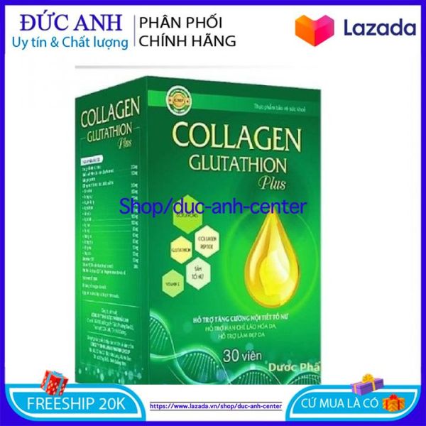 Viên uống Collagen Glutathion Plus giúp da khỏe đẹp căng bóng chống lão hóa hộp 30 viên HSD 2023 - đức anh center nhập khẩu