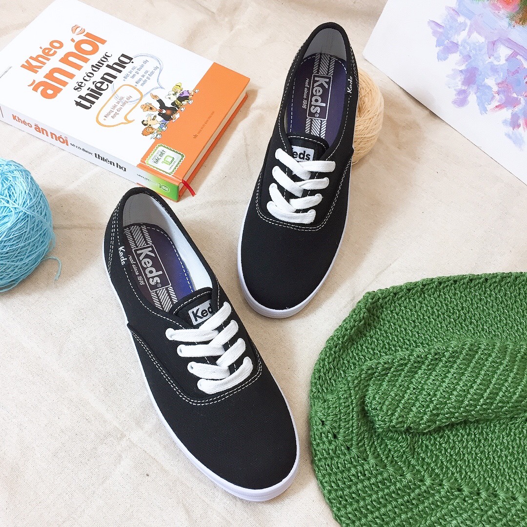 [HCM]Giày Vải Canvas Nữ Keds Ch Đen