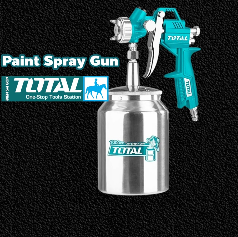 Dụng cụ phun sơn dùng khí nén đầu phun 1.5mm bình 1000cc total tat11001