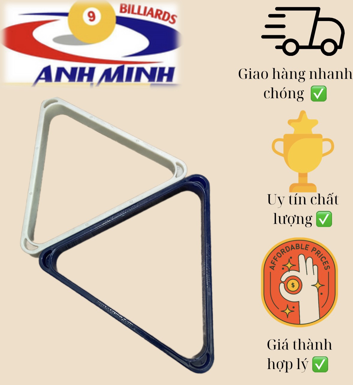 Tam giác xếp bóng (bi) bida loại cứng