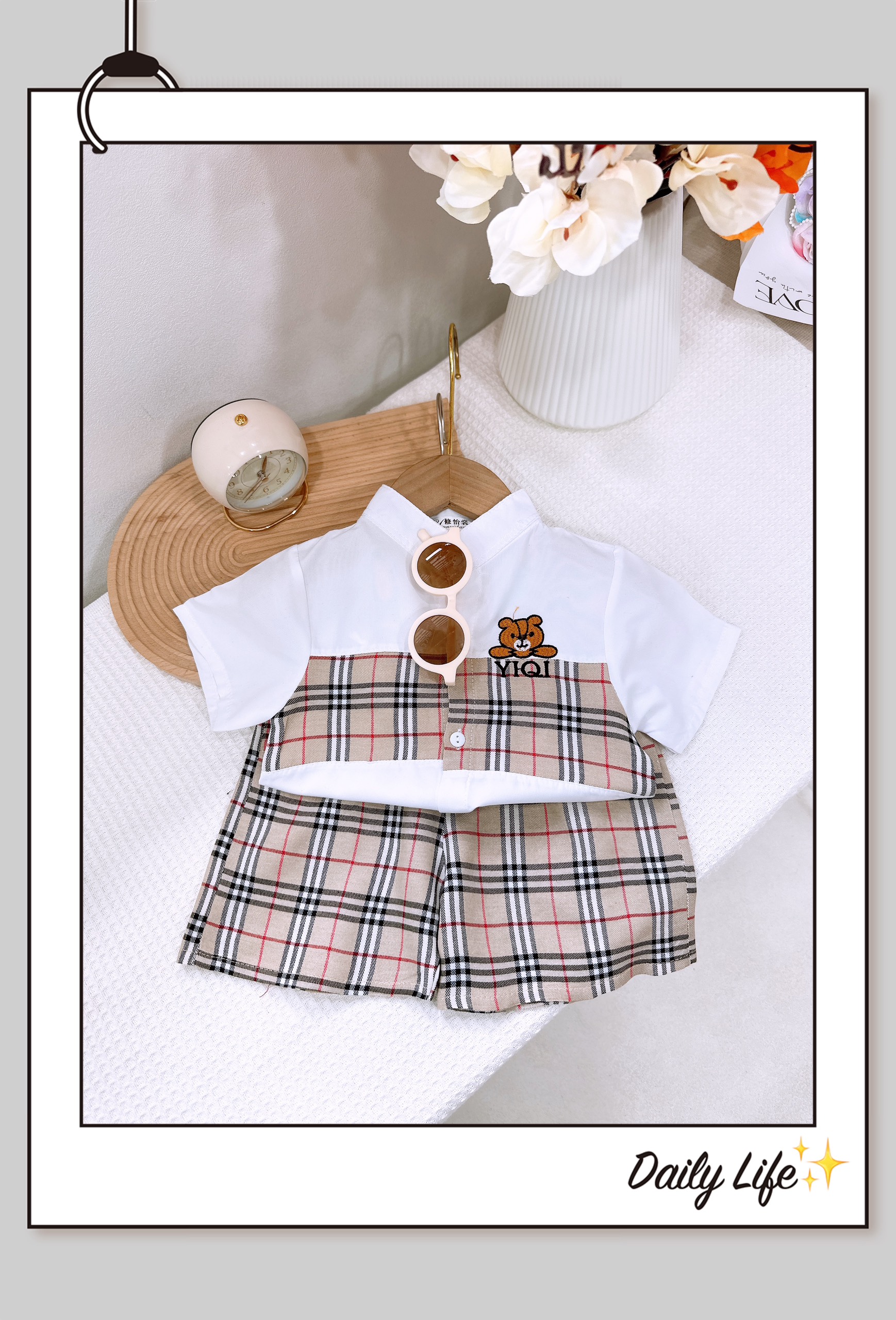 bộ sơ mi cổ tàu cho bé 8-18kg