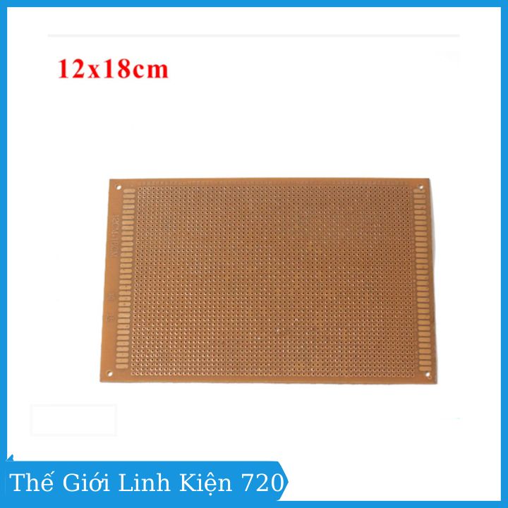 Phíp đồng lỗ, bảng mạch đục lỗ sẵn PCB nâu kích thước 12x18cm