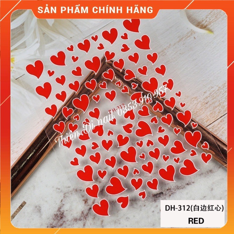 Stick trái tim dán móng tay siêu Hot