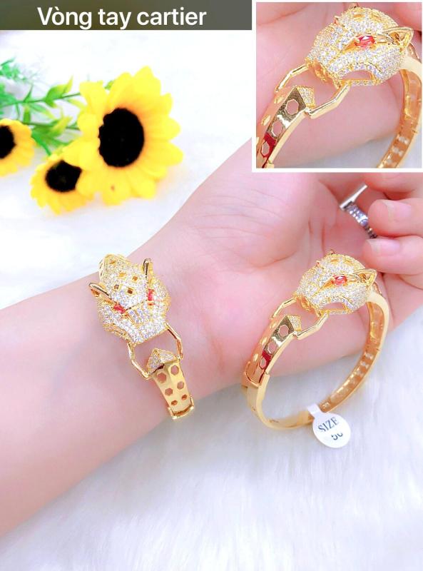 Vòng Tay Catier Hồ Ly Mạ Vàng 18 K ( Ms: #115 ) - Có Ni 50, 52, 54, 56 - Tặng Kèm Hộp Nhung