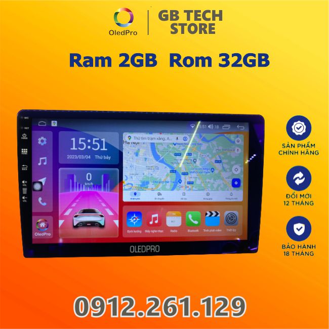 Màn Hình Android OLED PRO A3 New ram 2gb-rom 32gb chips 4 nhan manh mẽ