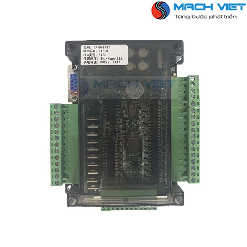 Board lập trình PLC FX3U 24MT 6AD 2DA có Pin, RS485
