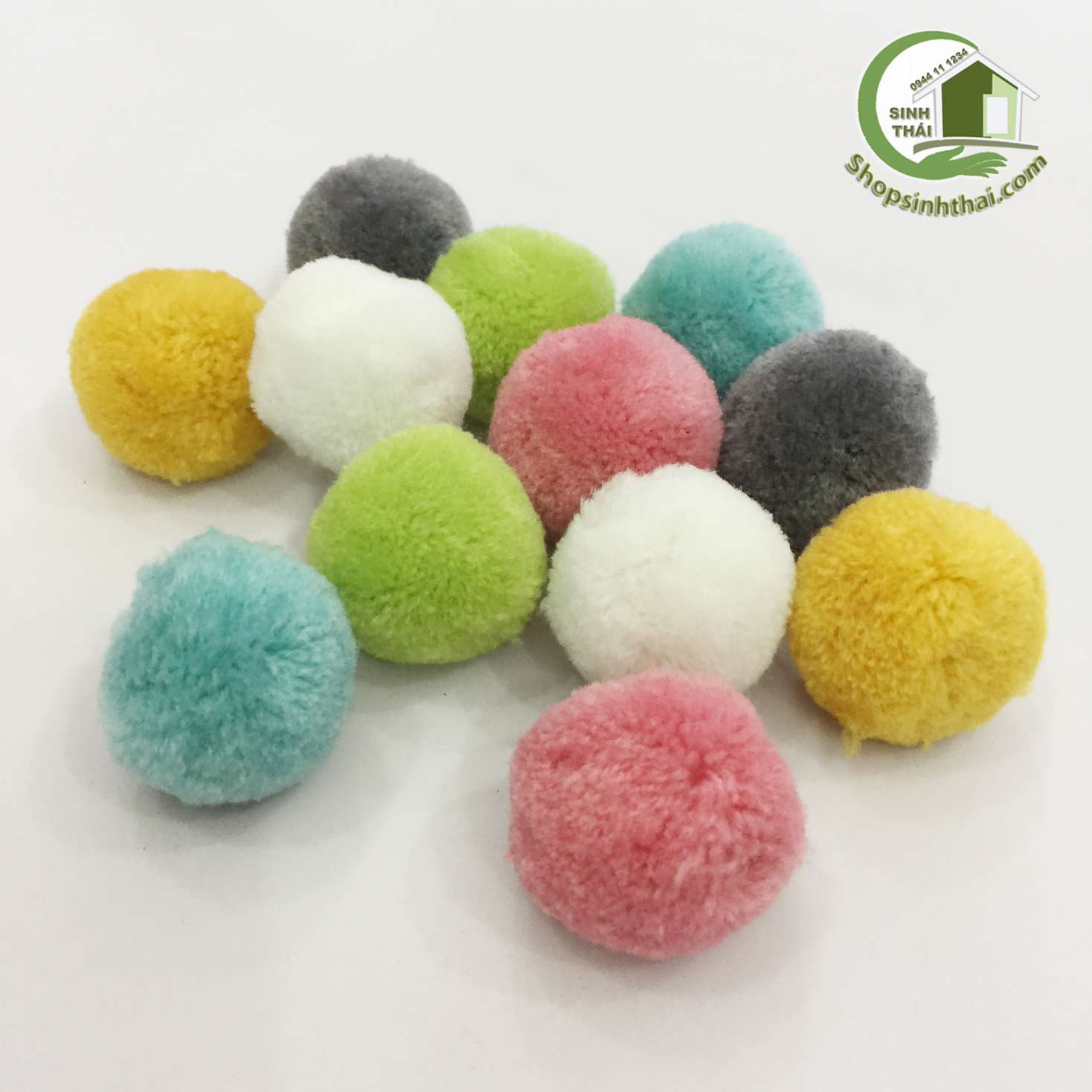 [HCM]Ba Cục Bông Len tròn 3cm - Giao Màu Ngẫu Nhiên