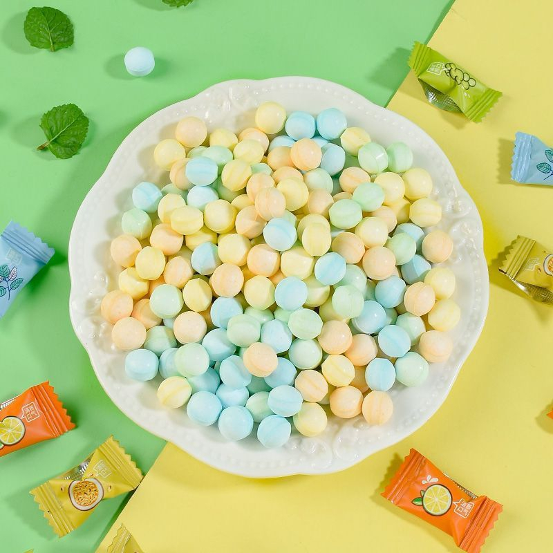 Combo 500g Garcinia cambogia fruit flavored vitamin C candy round mint candy delicious tablets