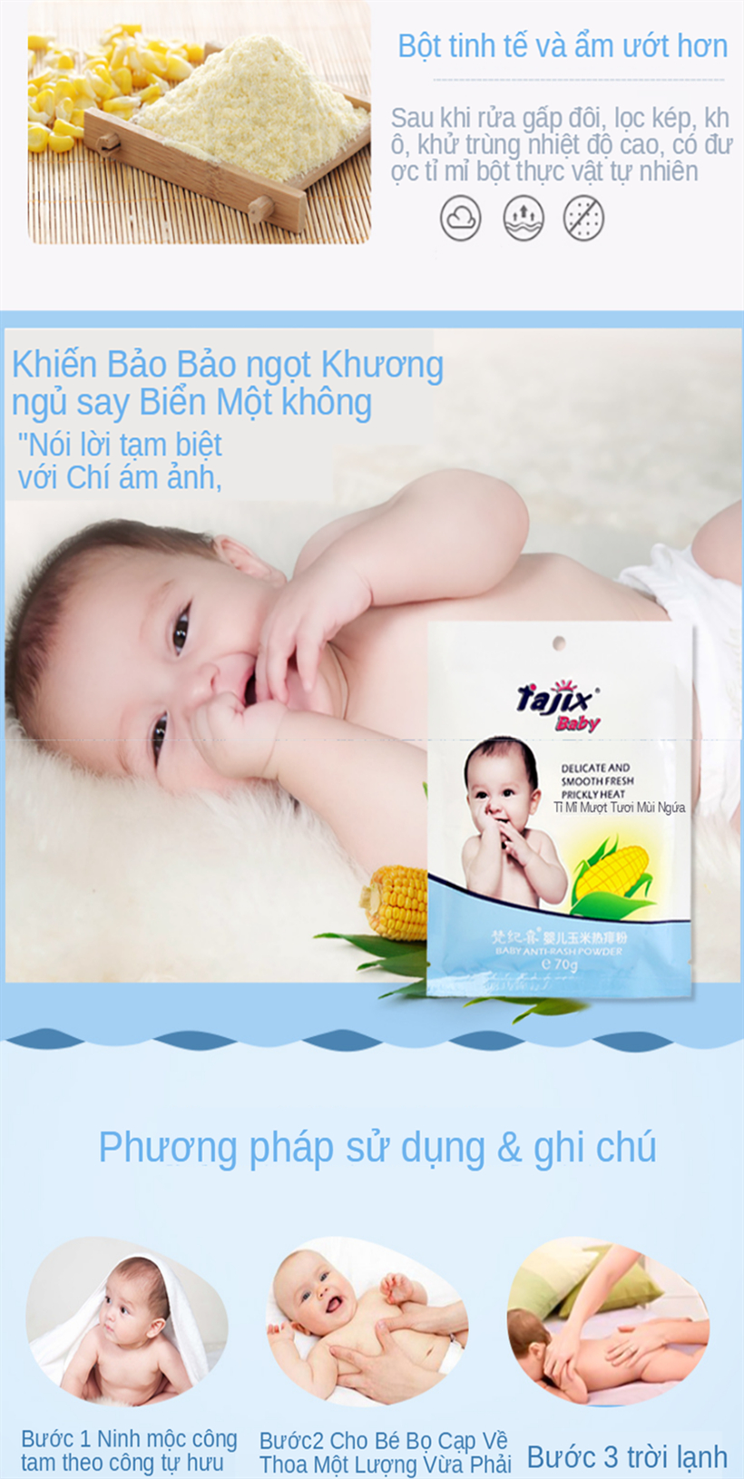 Phấn thơm em bé FAJIX Baby 70g