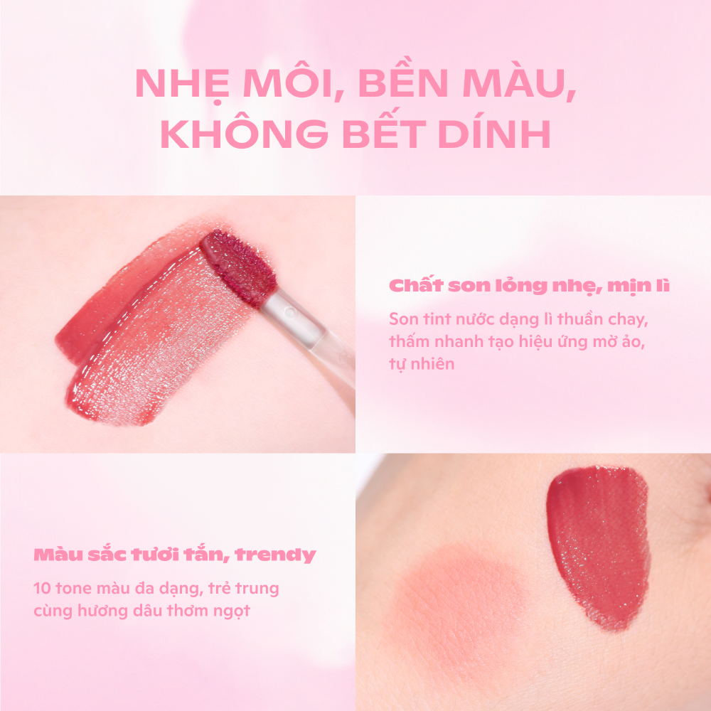 Combo 2 Son Tint Nước Mịn Lì Thuần Chay SUGARPLUM MistyNow Blurring Tint (2 x 3.8g)