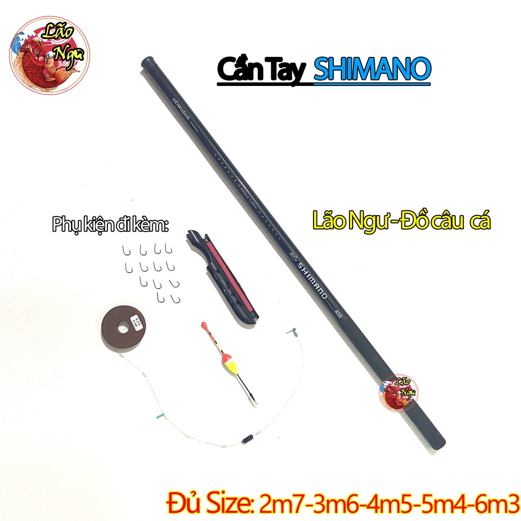 [Xả Kho] Cần Câu Tay SHIMANO Cacbon Cao Cấp, Đủ size để bạn lựa chọn