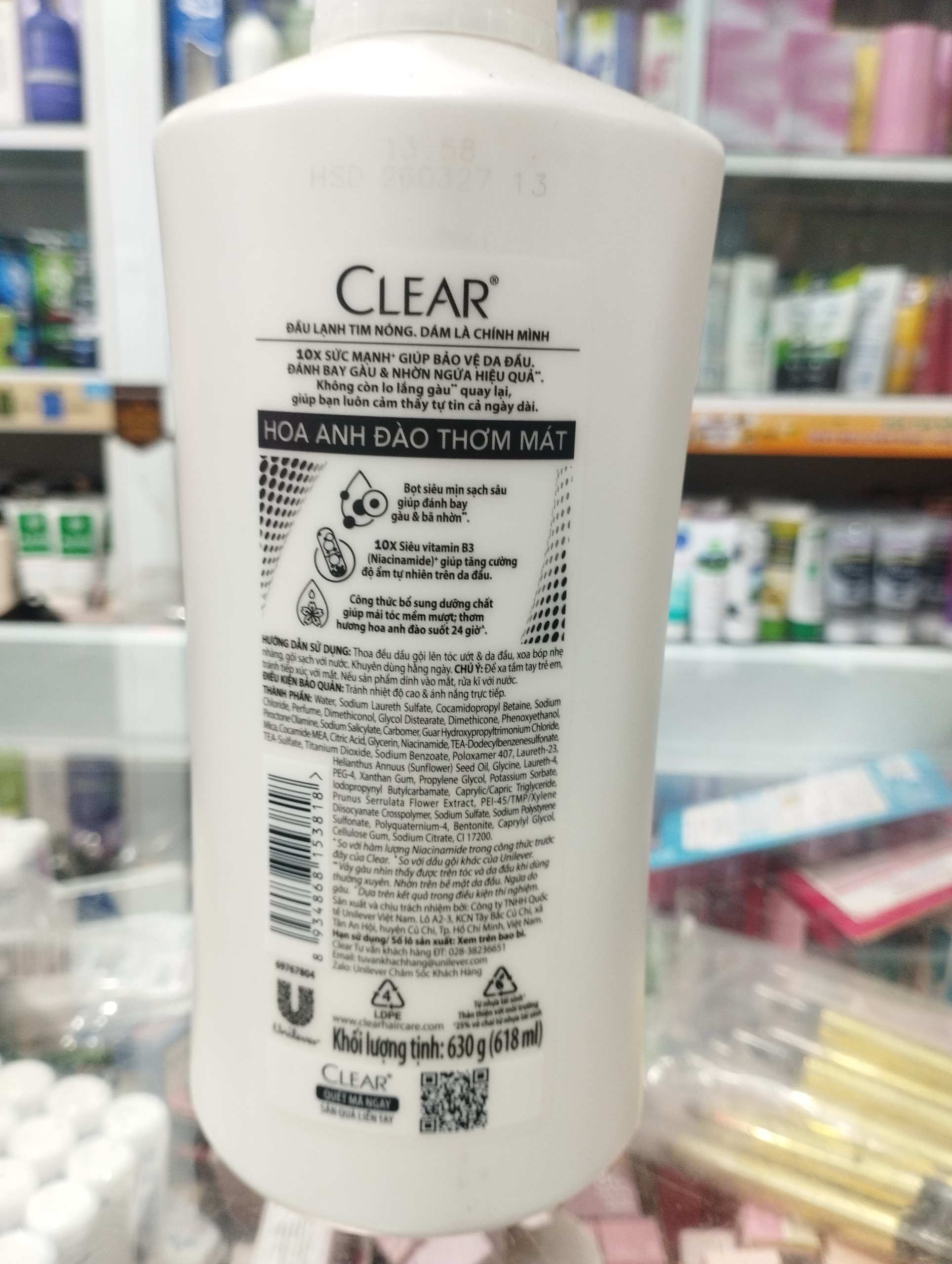 [HCM]Dầu gội Clear hoa anh đào chai 630g
