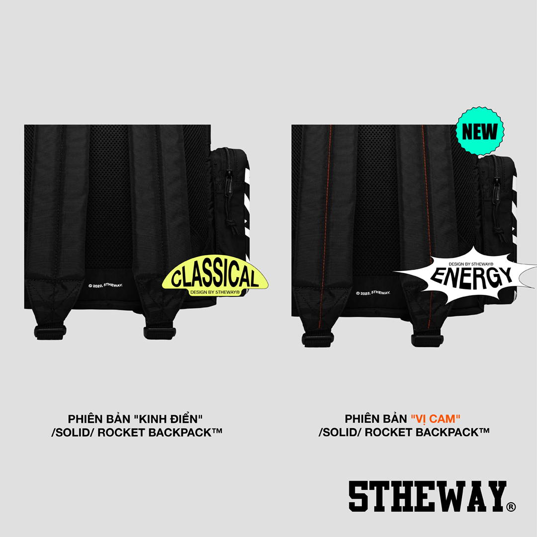 BALO 5THEWAY® /solid/ ROCKET BACKPACK™ in BLACK aka Balo Đen