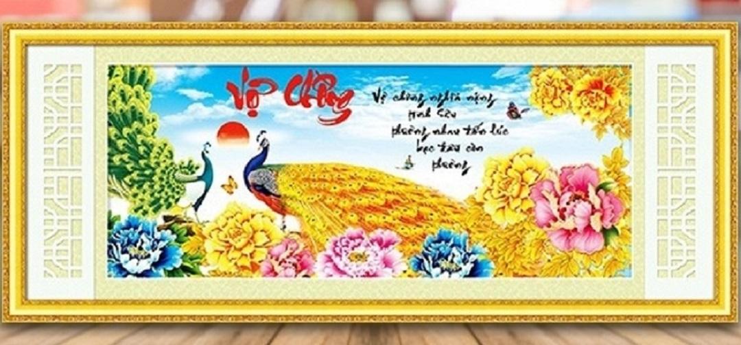[HCM]Tranh thêu Vợ chồng Nghĩa nặng tình sâu - LV3085
