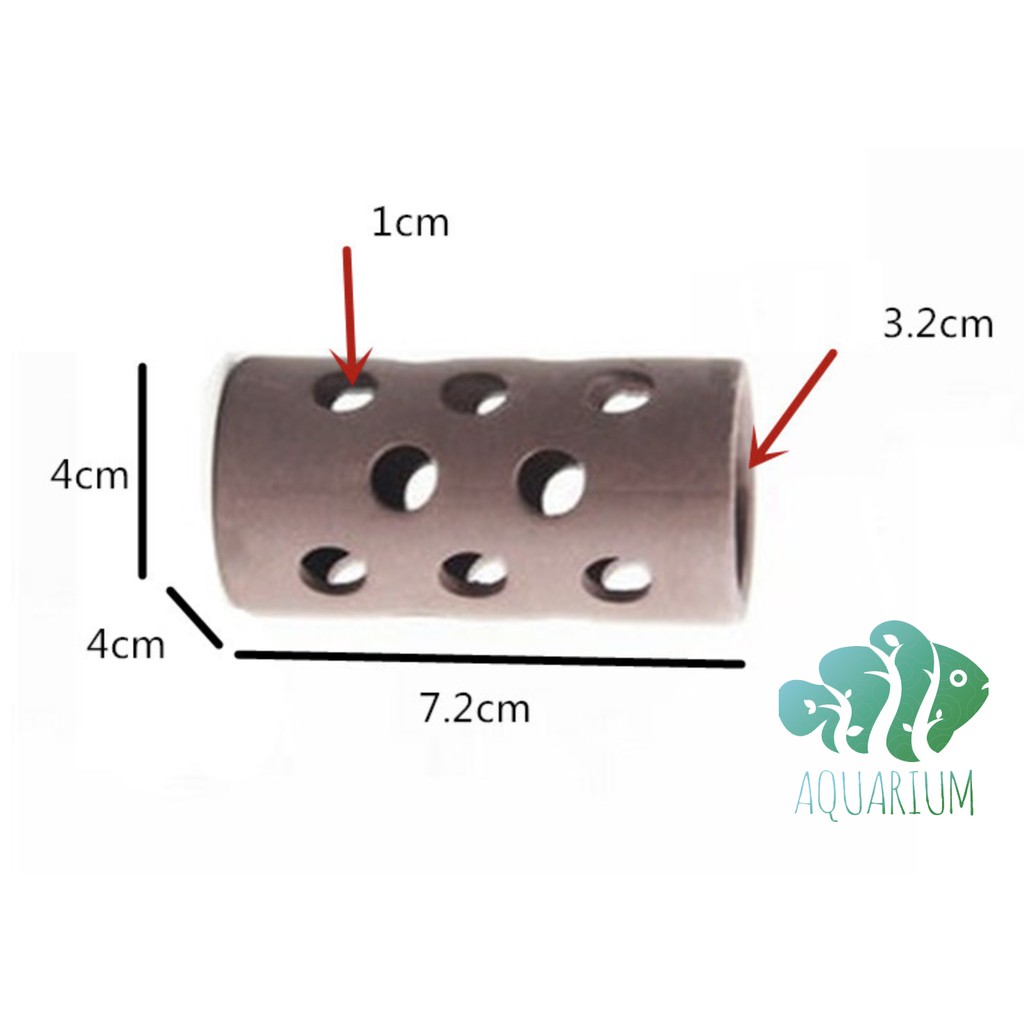 Ống tròn đục lỗ đồ chơi cho tép pleco