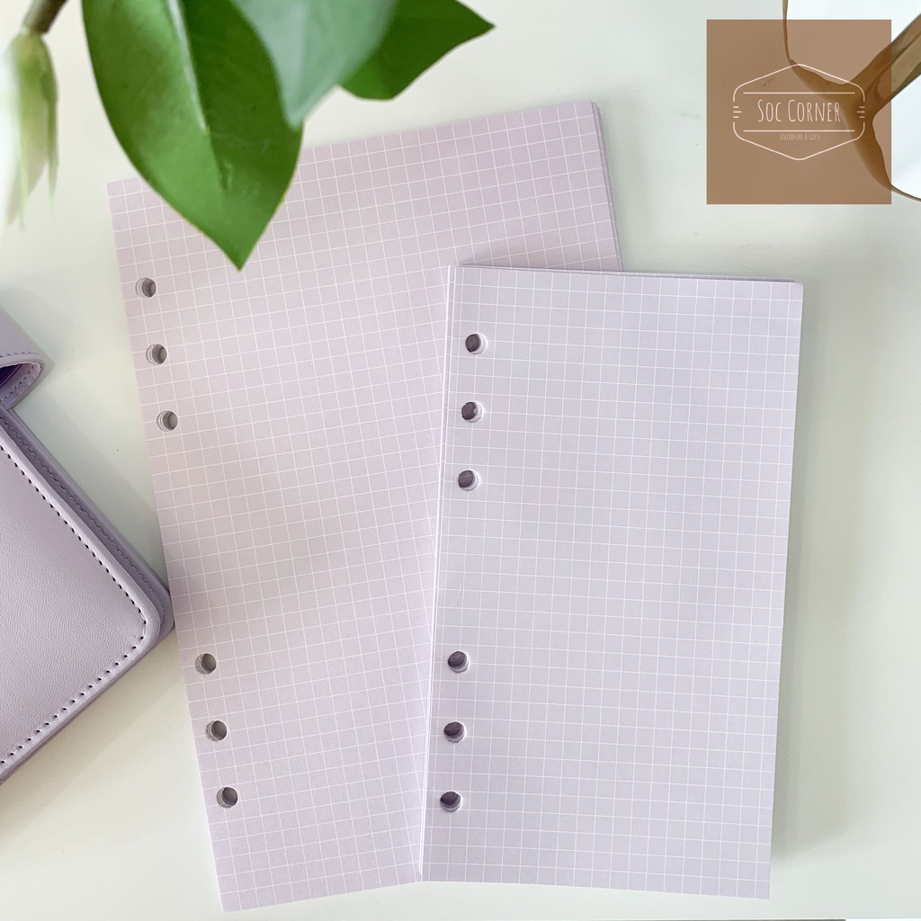 [HCM]Giấy refill màu ruột sổ Planner 6 lỗ A5A6 40 tờ
