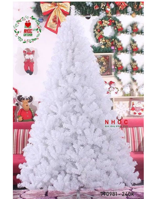 Cây thông noel màu trắng 2m4